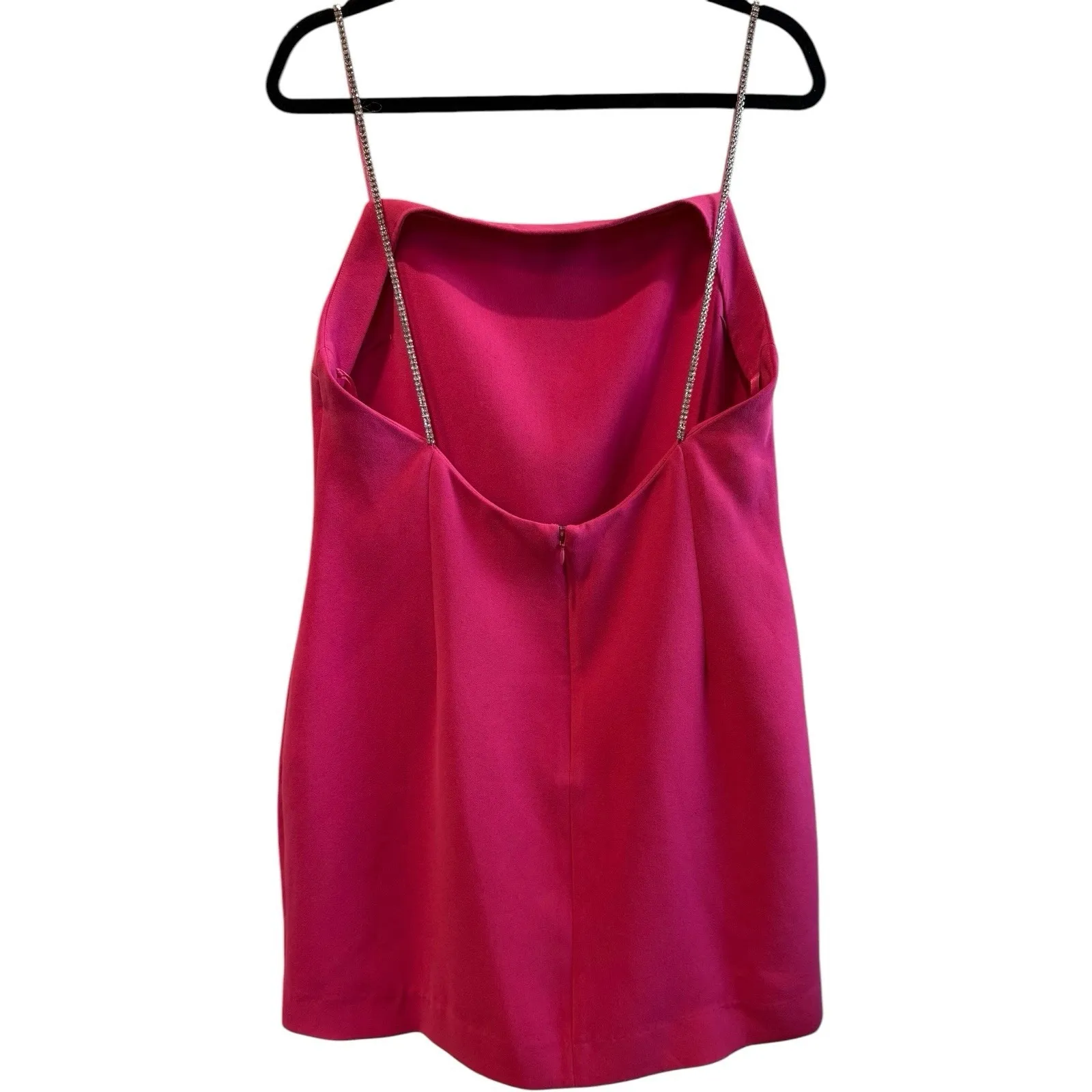 NWT Revolve NBD Hollywood & Vine Crystal Strap Mini Dress Pink Barbiecore XL‎ - Image 4