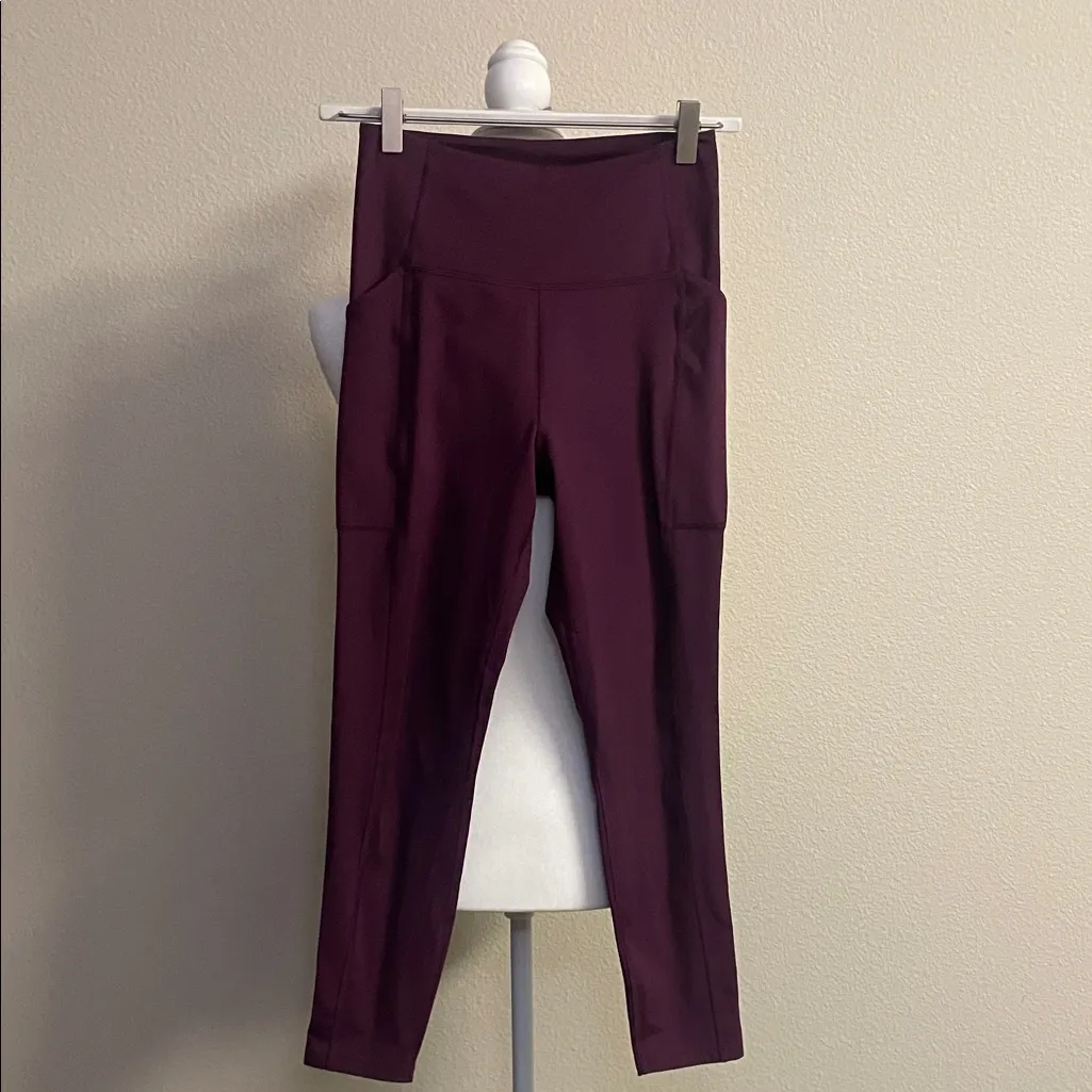 Girlfriend Collective Compressive High-Rise Pocket Legging 7/8 Plum – Size S - Image 4