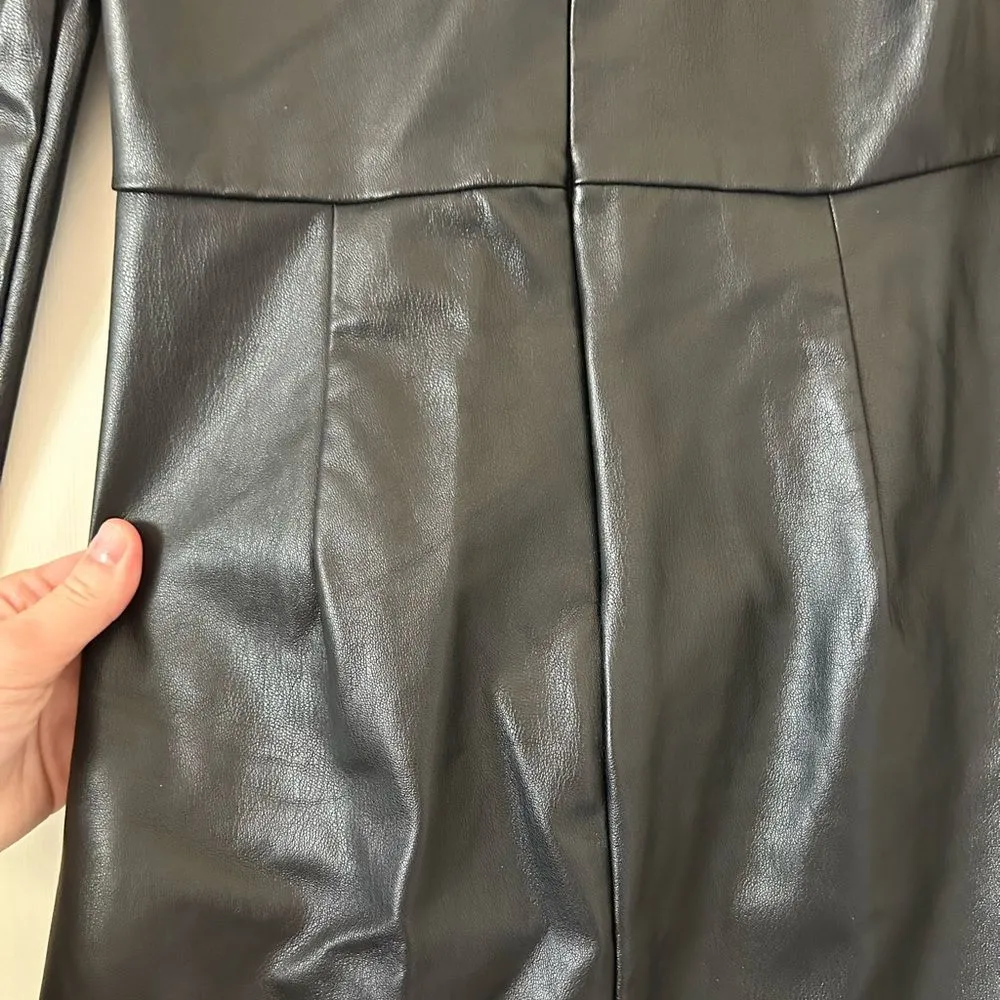 Zara Black Leather Dress - Image 9