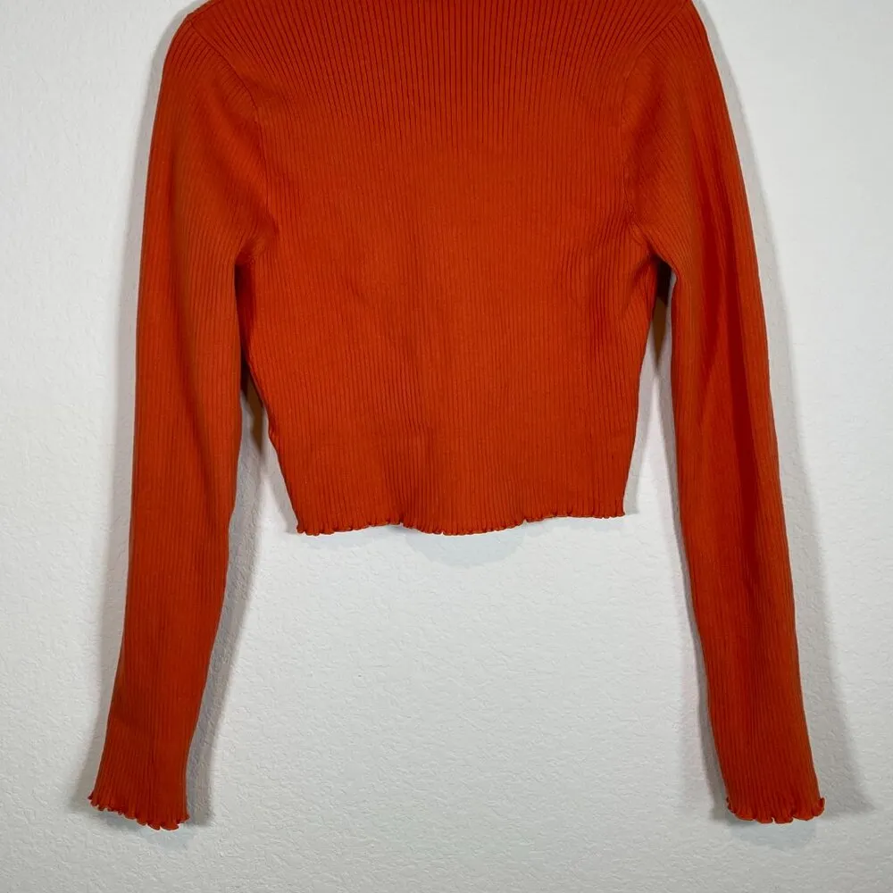 NWT Good American Lettuce Edge Cardigan in Cinnamon in size 3/4 (L/XL) - Image 15