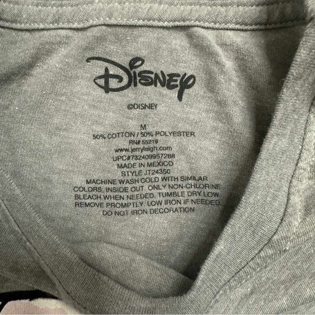 Disney Gray T-Shirt with Stitch and Angel Graphic Size Medium - Image 3