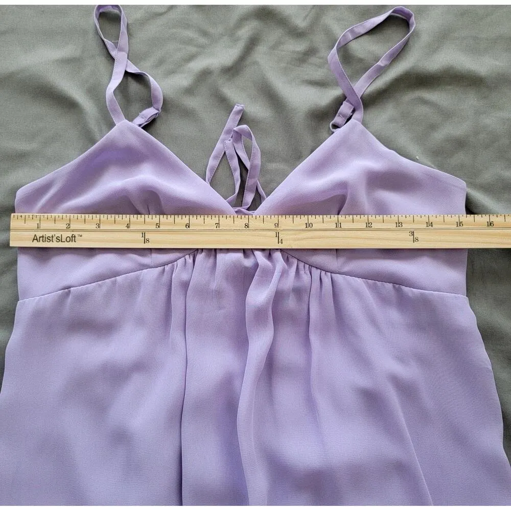Lavender Babydoll Mini Dress Pastel Coquette, Cottagecore, Y2K, Johnny Martin L Purple Size L - Image 12