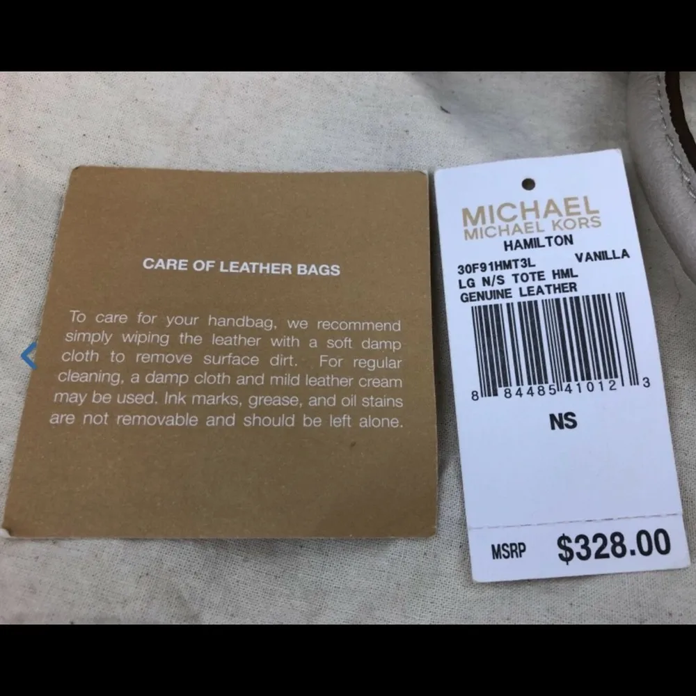 Michael Kors Hamilton Vanilla Genuine Leather Tote - Image 5