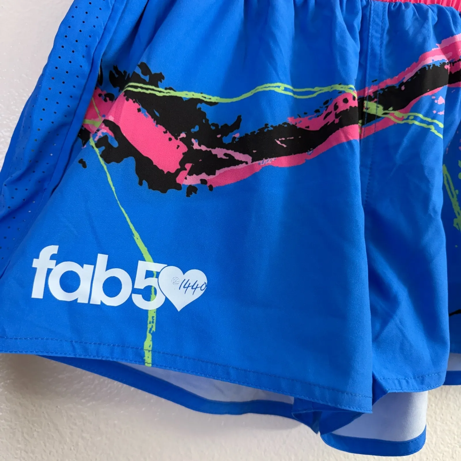 Slunks Shorts Womens Medium Blue Pink Beach Volleyball Zags Outdoors FAB p1440 - Image 2