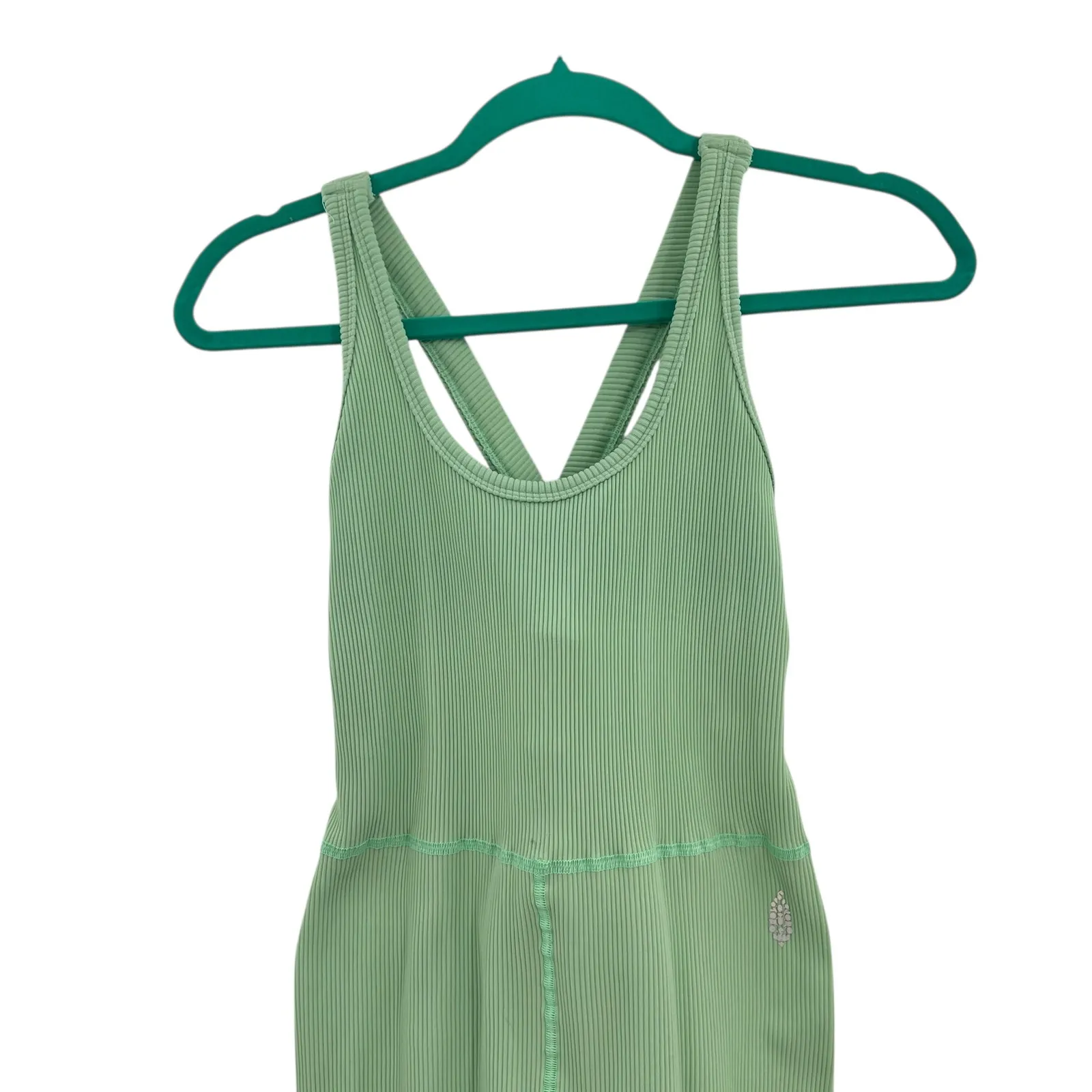 Free People‎ Free Throw Onesie Jumpsuit Ribbed Seamless Green Size Large - Image 4