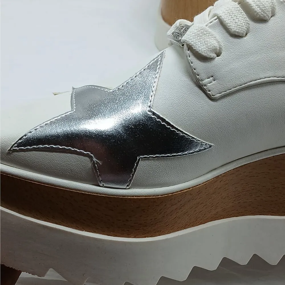 Y2K Retro Steve Madden Starpower Platform Sneakers Women's Size 6 Wedge Shoes - Image 8