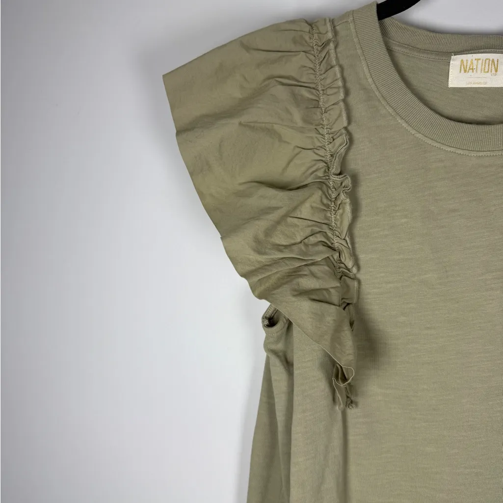 Nation Ltd Para Boxy Tee Moss Ruffle Small Coquette Romantic Feminine Demure - Image 9