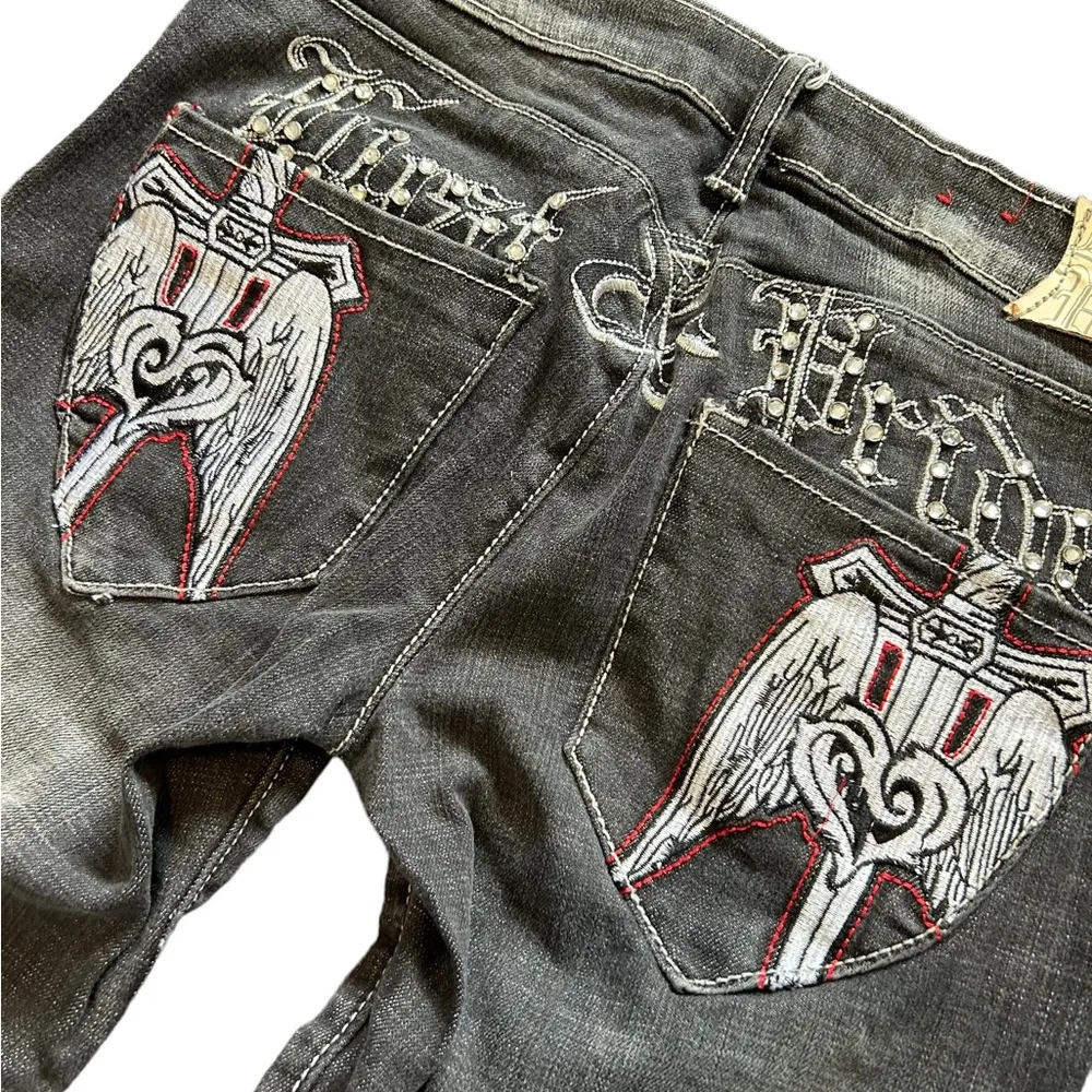 Pepe jeans black wash with embroidered pockets size 27 - Image 10