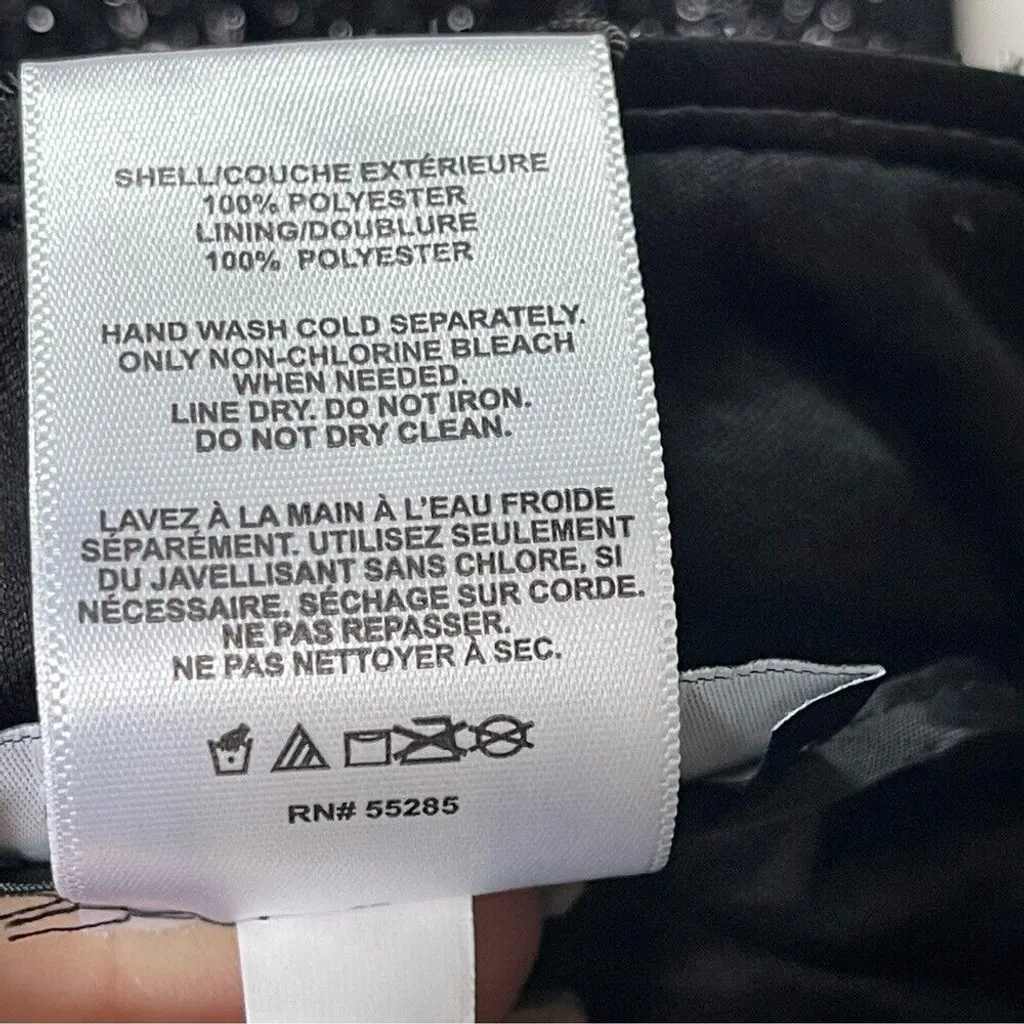 EXPRESS Women’s High Waisted Sequin Fussy Bermuda Shorts Black Size 2 - Image 8