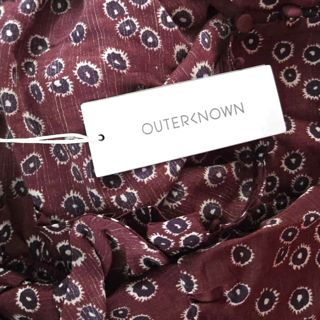 Outerknown Organic Cotton Stardust Long Sleeve Midi Dress Size S NWT Belted - Image 5