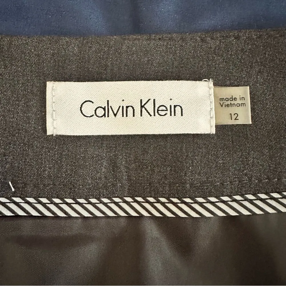 Calvin Klein  Gray A-Line Knee-Length Skirt for Work - Image 3