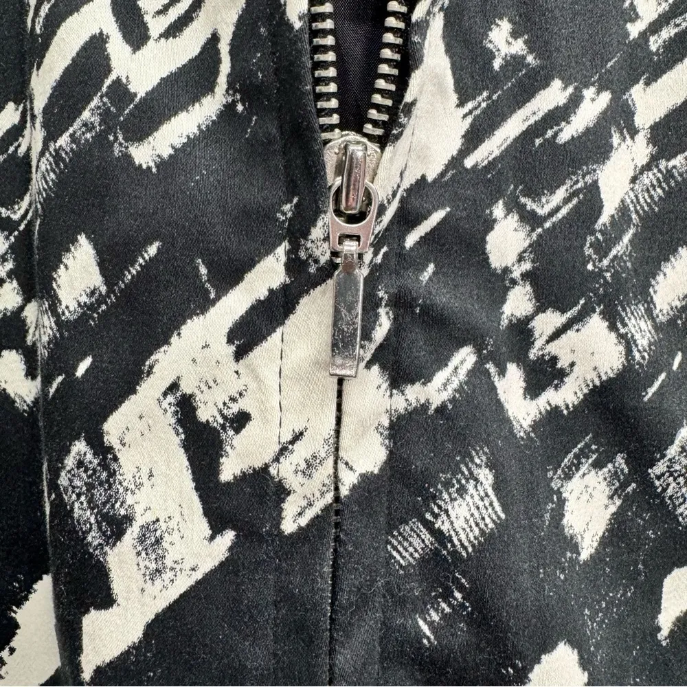 Black and White Zip Front Blazer Jacket by Studio 212 NEW Op Art Bold Stretch Size XL - Image 8