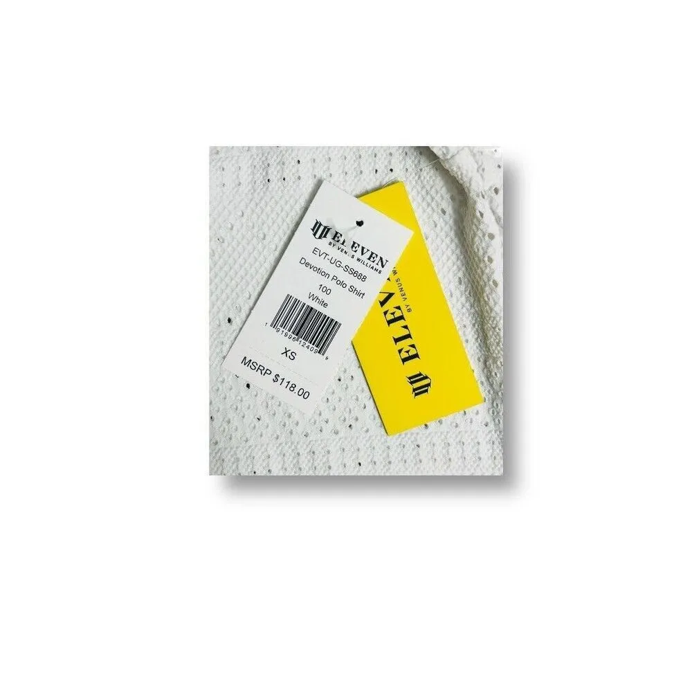 NWT EleVen‎ Venus Williams XS White Devotion Polo Heart Eyelet Top Tennis Golf - Image 9