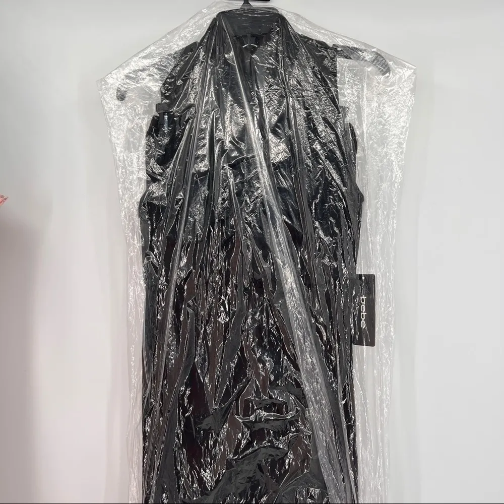 BeBe Two-Piece Shirred Mesh Dress 2 Piece In Black Size Medium NWT - Image 4