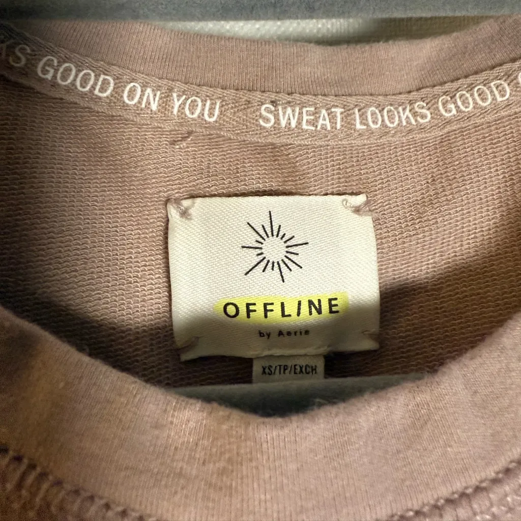 Offline By Aerie Blush Dusty Rose Pink Cropped Muscle Tank Top XS. - Image 4