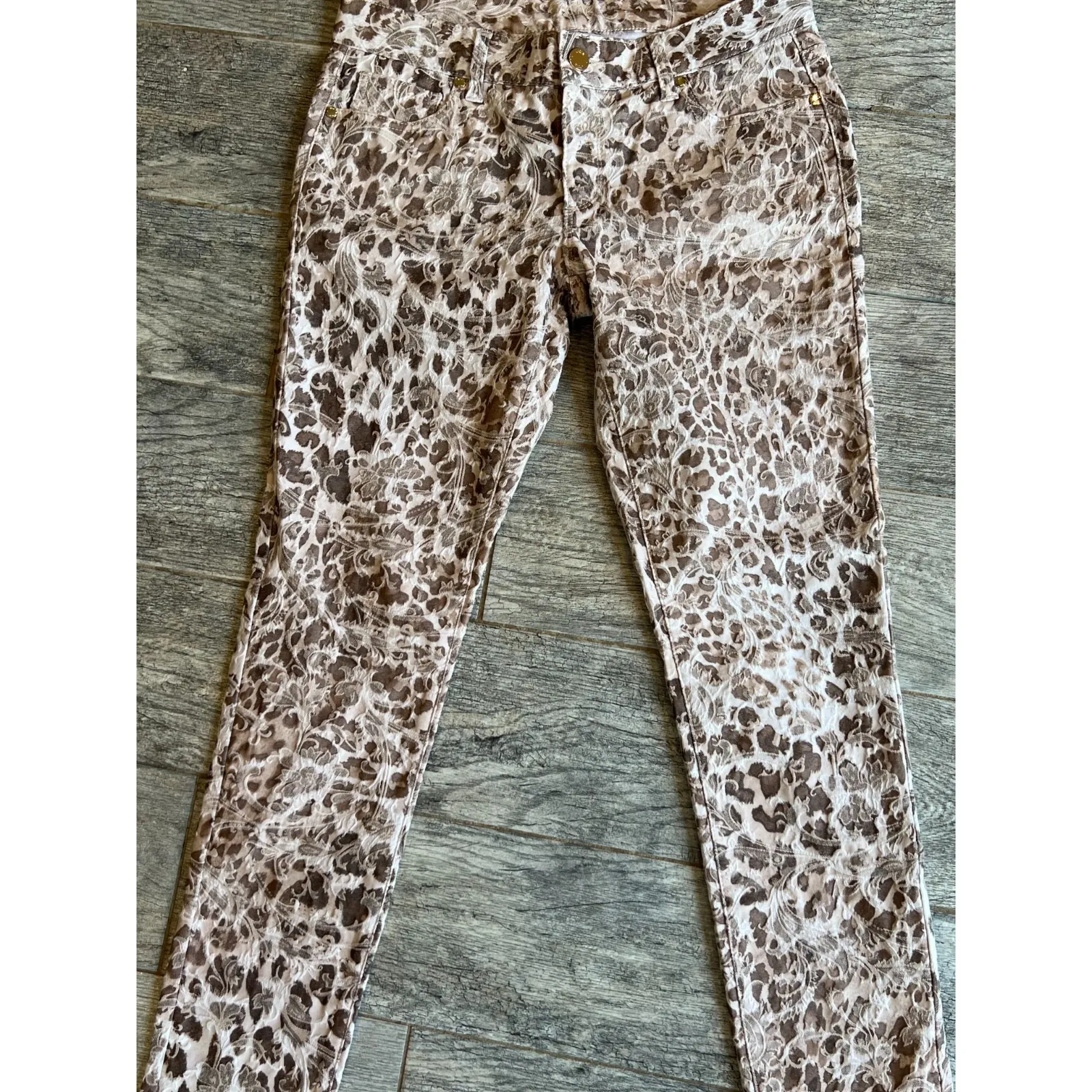 Cache Pants‎ Trousers Floral Leopard Skinny Pants Womens size 6 NWT Animal Print - Image 2
