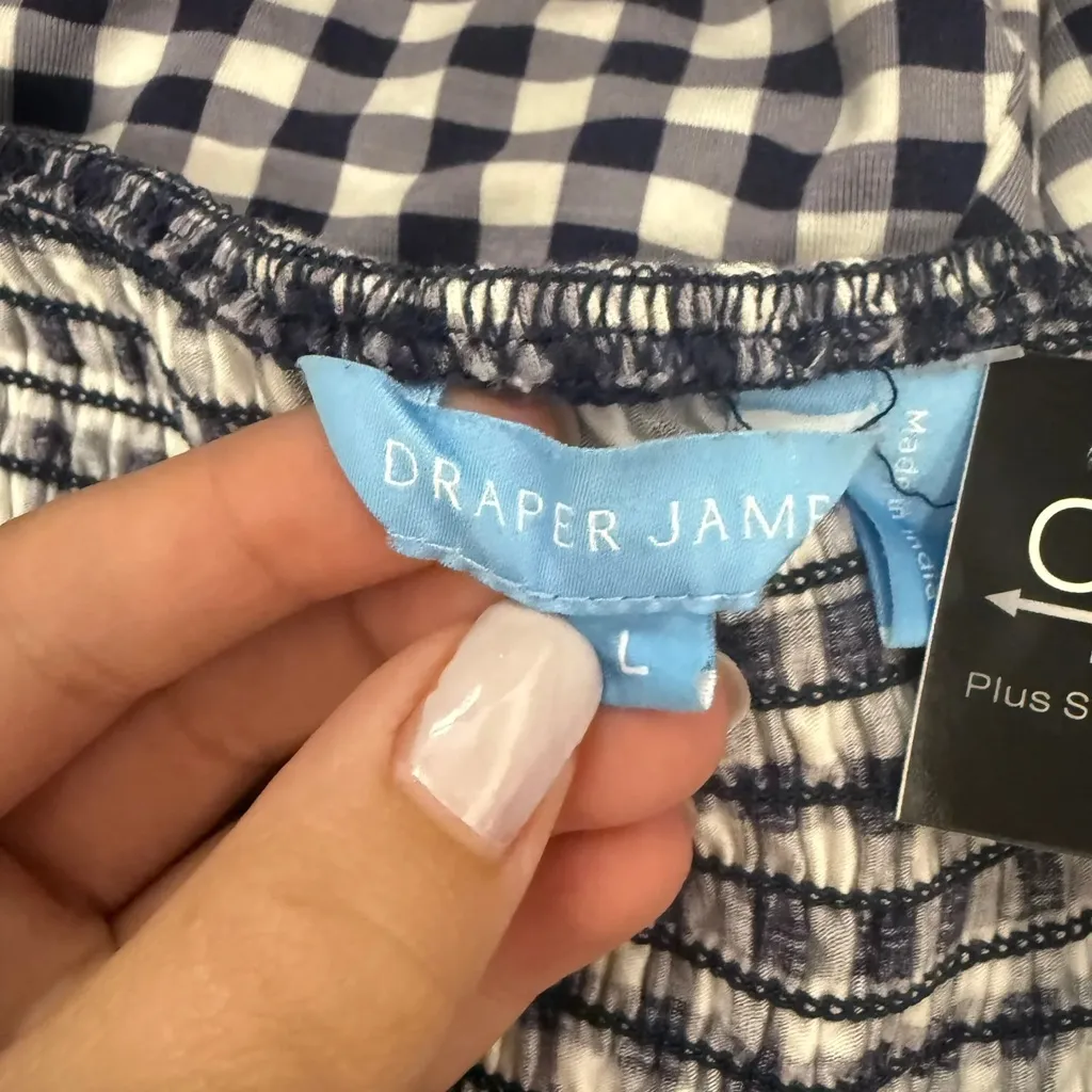 Draper James Blue & White Gingham Dress - Size Large - Image 6