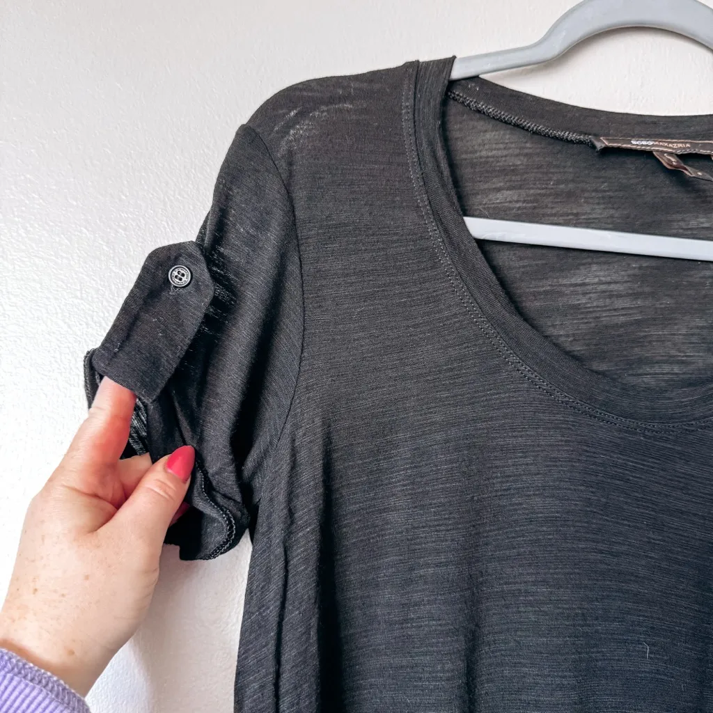 BCBGMAXAZRIA Black Short Sleeve Round Neck Tee Size Small - Image 2