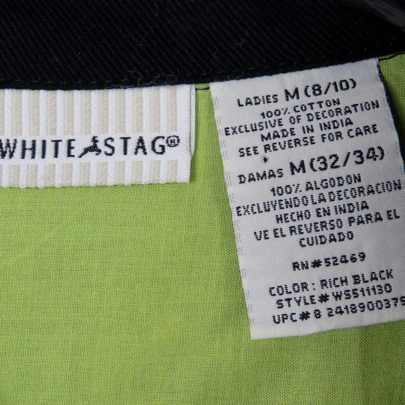 White Stag 80s Vintage Black Denim Jacket Floral Abstract Embroidered Medium - Image 5