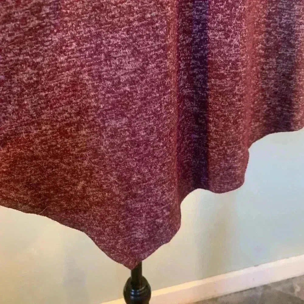 Sunday Marled Maroon Cowl Neck Knit Asymmetrical Tunic Sweater Women’s Medium Red - Image 3