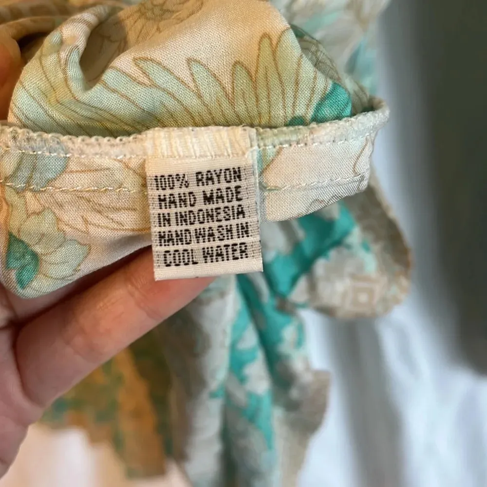 The Fox and the Mermaid Calista V Neck Tassel Floral Printed Mini Dress Blue Size M - Image 10