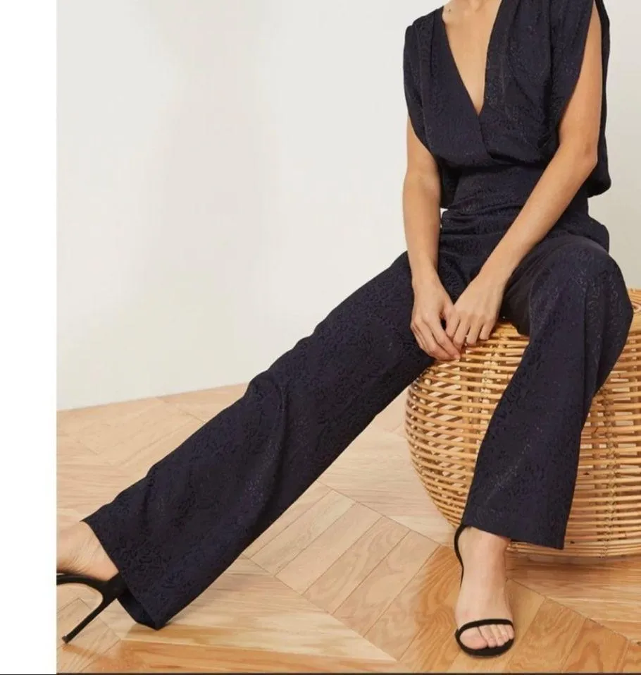 LPA Jodie navy jacquard leopard jumpsuit - Image 4