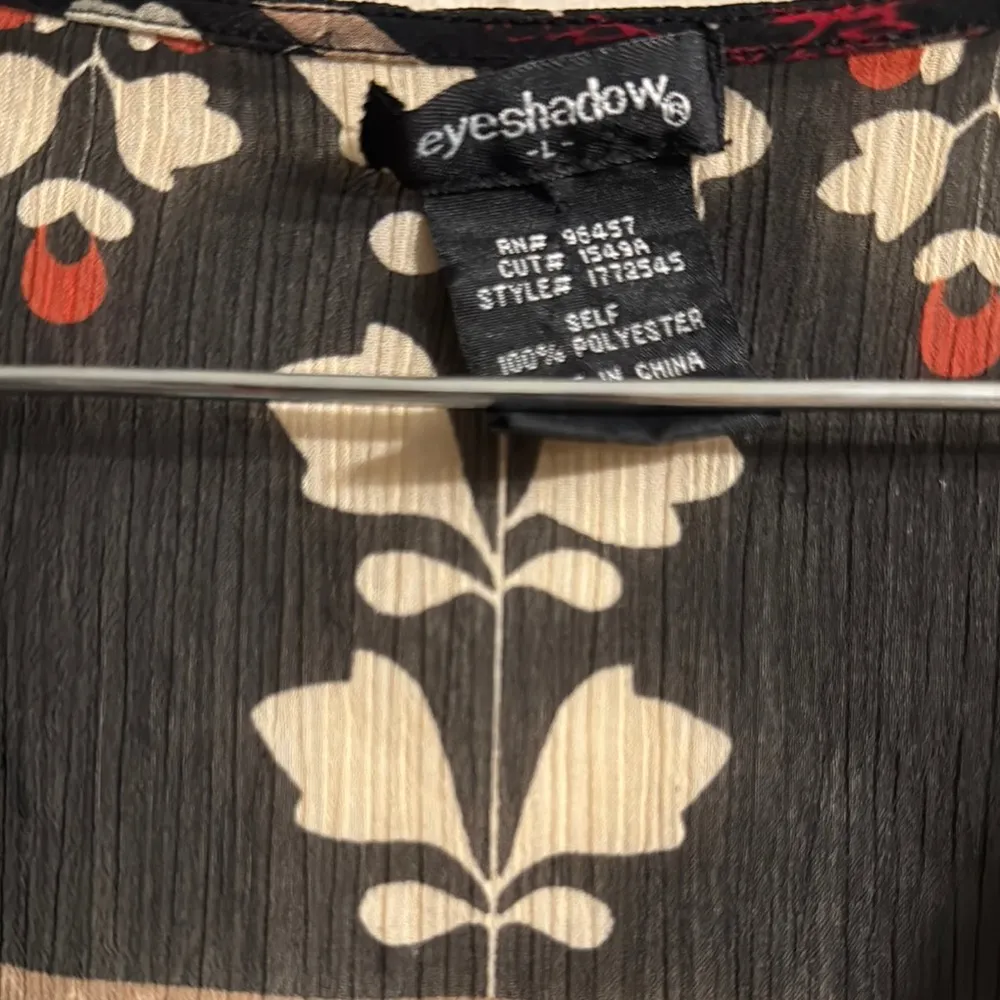 Eyeshadow  Blue and Red Boxy Sheer Blouse - Image 3