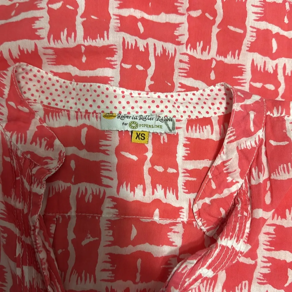 Roberta Roller Rabbit Pink and White Patterned Tunic - Image 4