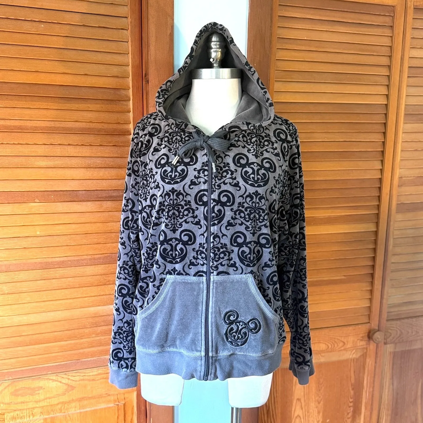 Disney Punk Goth Lolita The Evil Mouse Gray Black Hoodie Jacket 1X - Image 7