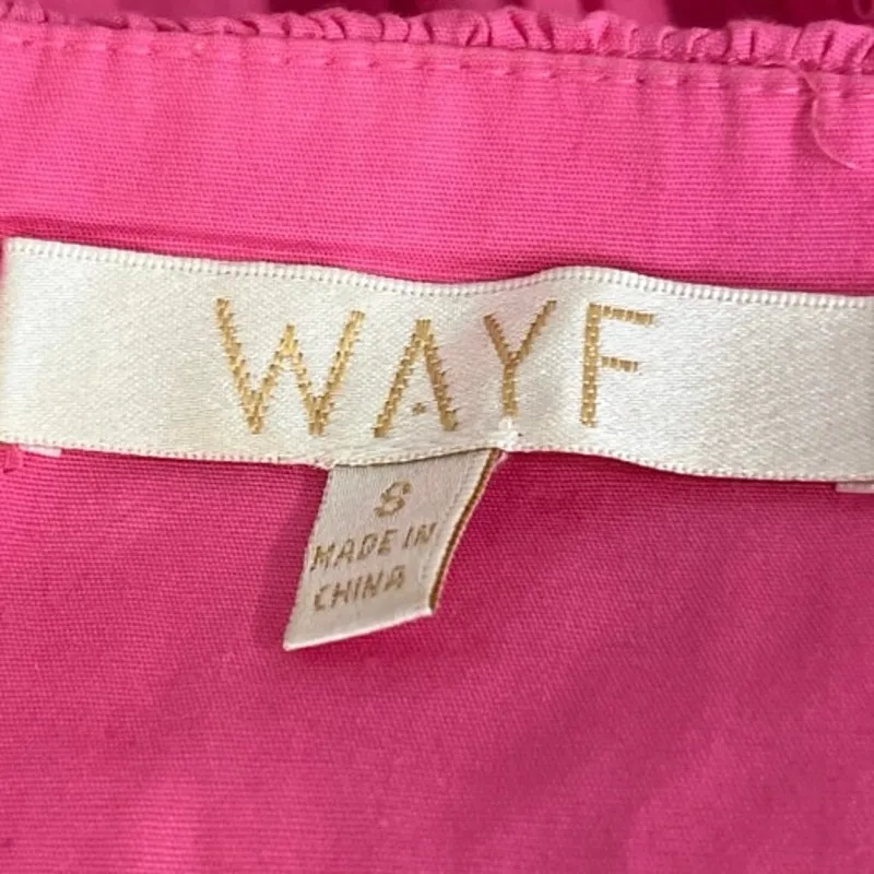 WAYF Pink Sleeveless Smocked Ruffle Peplum Cami Camisole Blouse Tank Top Size S - Image 3