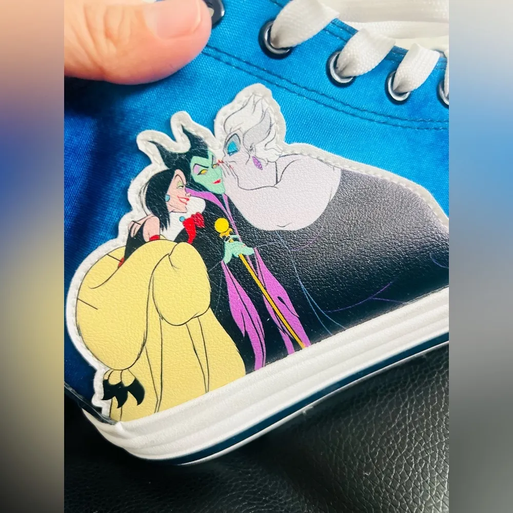 Disney Villains High Top Sneakers Women's Size 8.5 Lace Up Cruella Maleficent - Image 3
