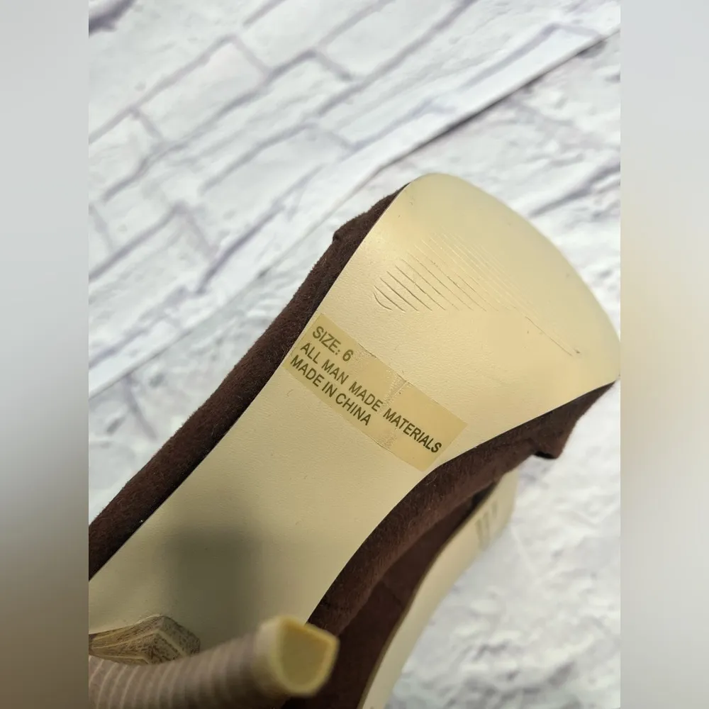 Wild Diva  women’s brown suede pumps size 6 - Image 7