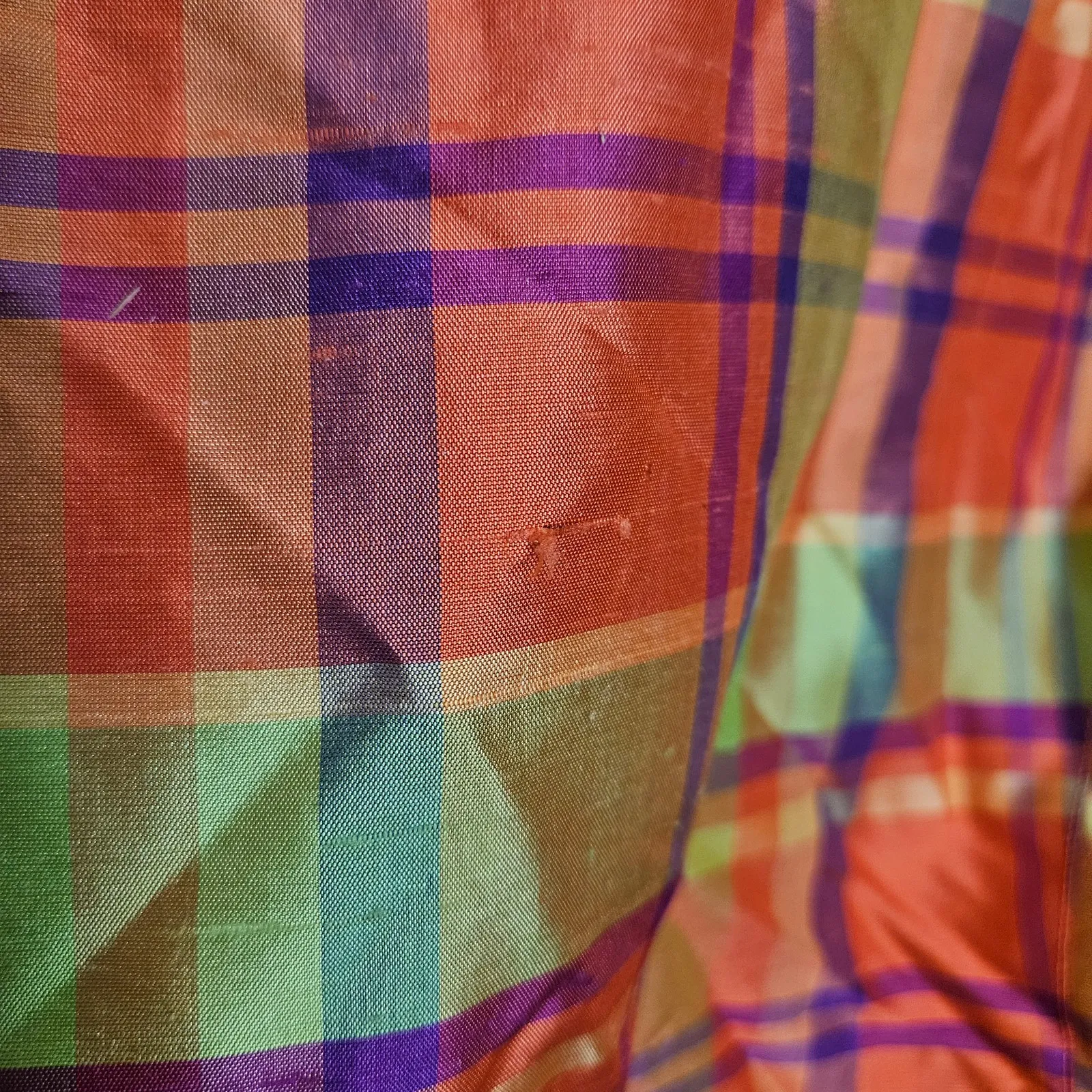 Anne Carson 100% Silk Vintage Sleeveless Retro Striped Orange Green Top Medium M - Image 7