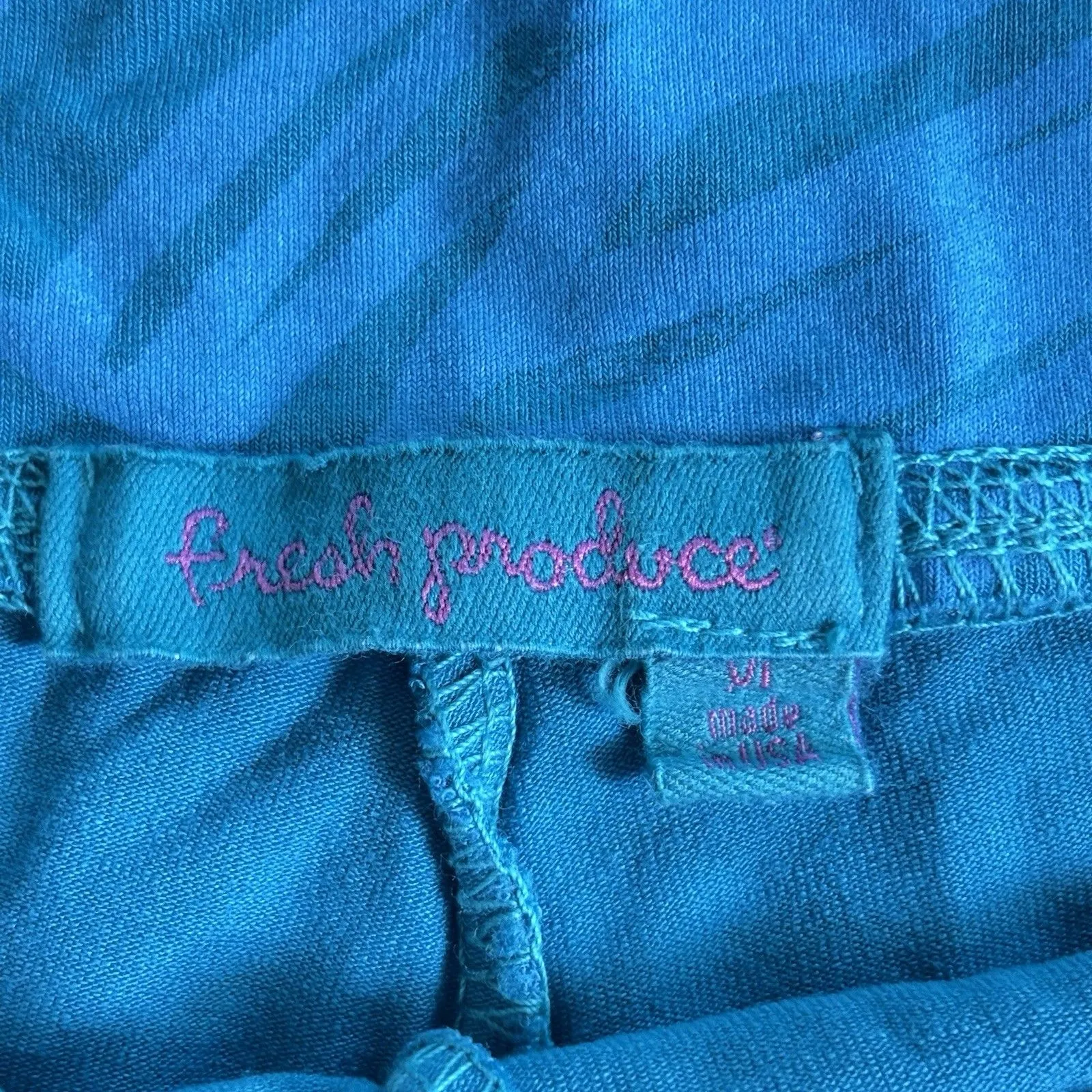 Fresh Produce XL Teal Print Rayon Stretch City Skort Made in USA! - Image 6