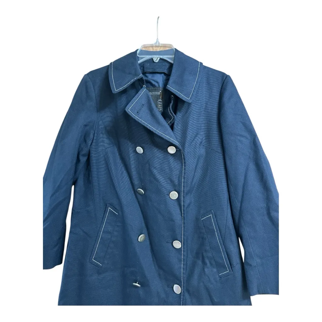London Fog Vintage Style Classic Blue Double-Breasted Women's Coat, Women’s 12 - Image 5