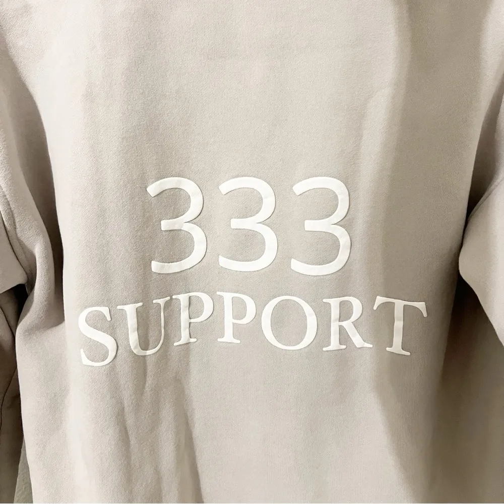 1987 Label The 333 zip up in "brunch" Hoodie Sweatshirt Jacket Tan Size Small S White - Image 6