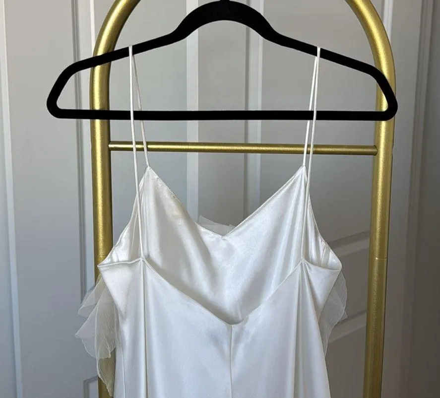 $1,675 MACH & MACH “Lotus Blossom” Silk Maxi Dress floral appliqué embellishment - Image 8