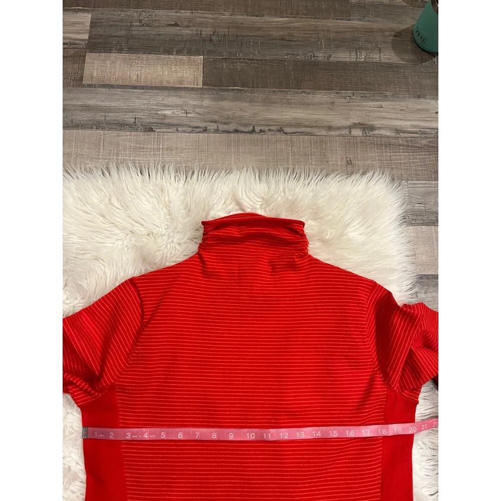 Duluth Trading Co S’no Sweat Coolmax knit funnel mock neck top sweater L Orange Size L - Image 6