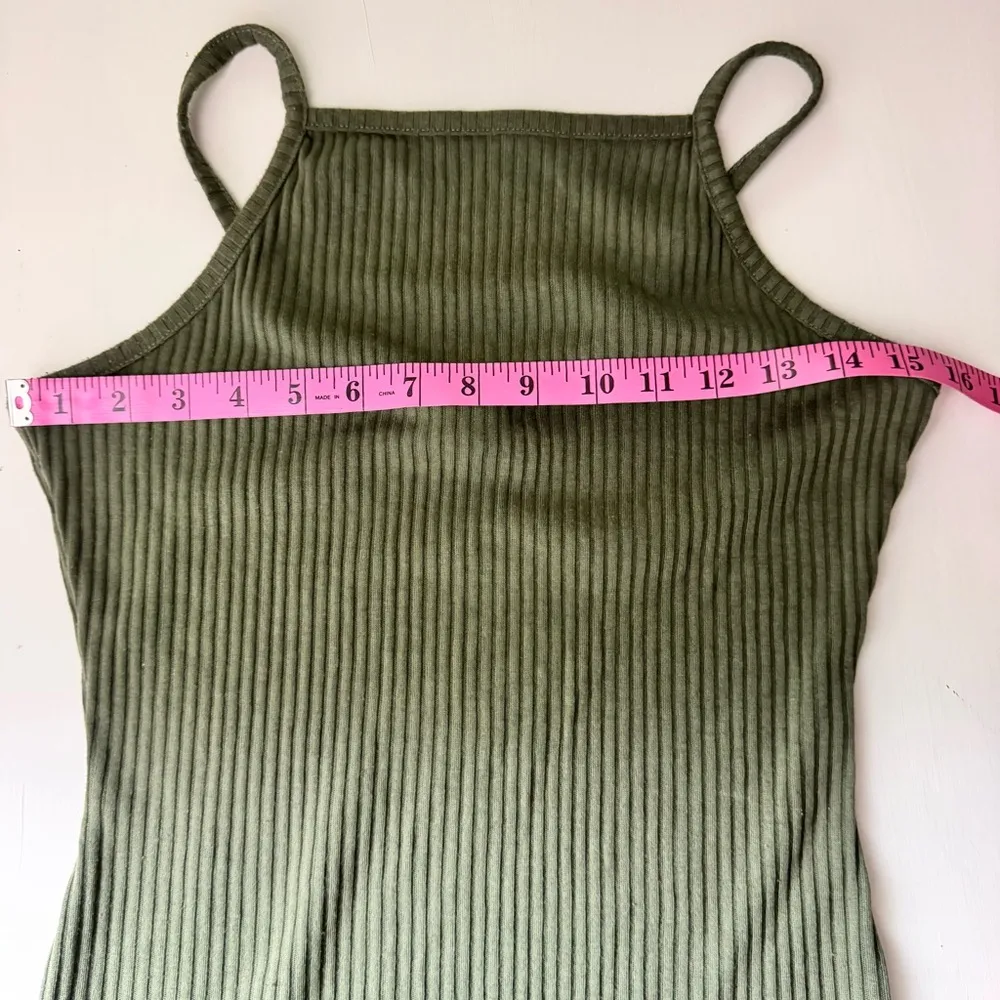 Rue 21 Olive Green Thin Strap Knitted Bodysuit With Snap Closure Sz M NWOT - Image 2