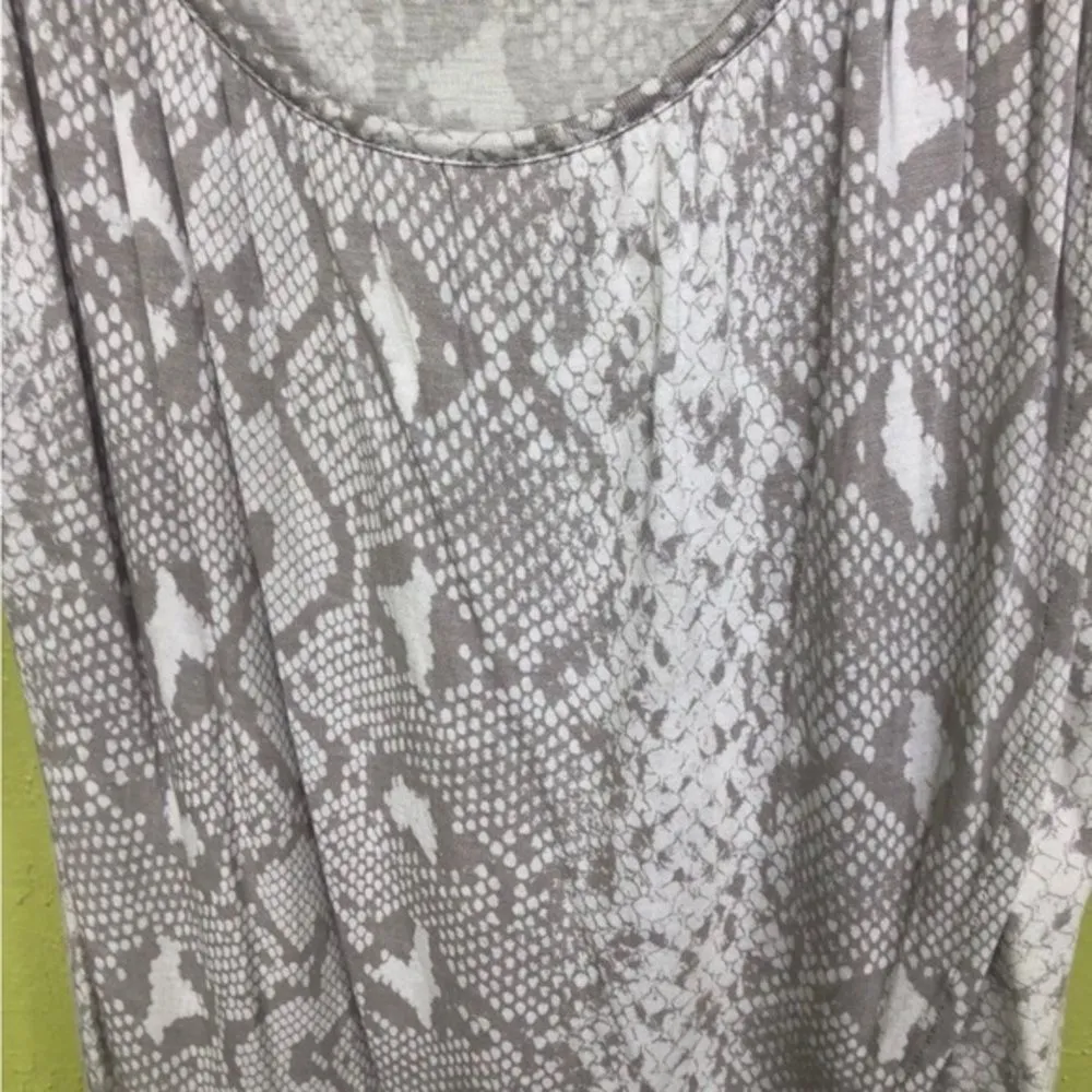 INC International Concepts Gray Snake Print Tank Top Embellished Straps M Size M - Image 4