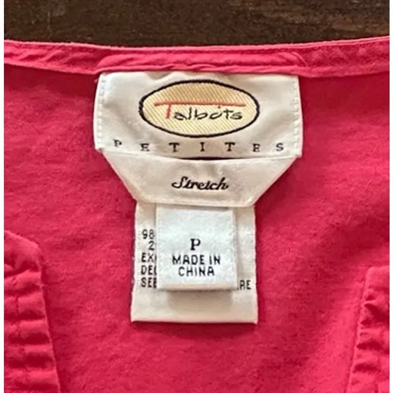 Talbots Petites Pink Sequin Blouse Top Shirt Lightweight Stretch‎ Women's Size P - Image 5