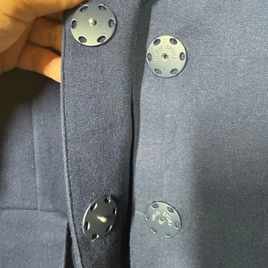 High Sport Remita Cotton Blend Knit Jacket Blazer Size Medium Blue - Image 5