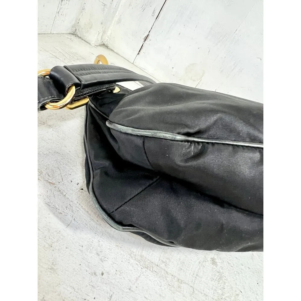 Prada Milano Tessuto Adjustable Single Strap Shoulder Handbag Black - Image 8
