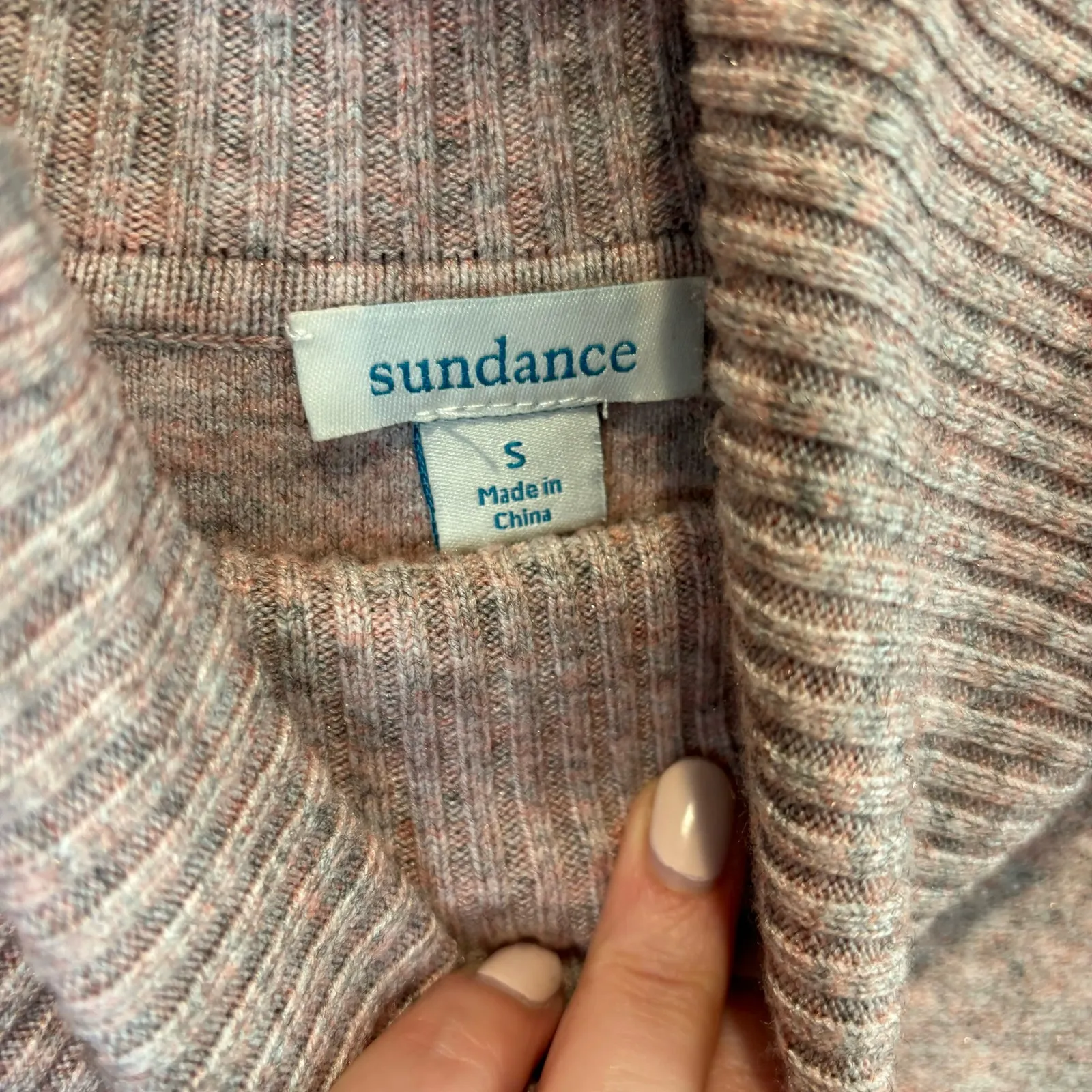 Sundance Pink Spacedye Cowl Neck Sweater - size Small - Image 6
