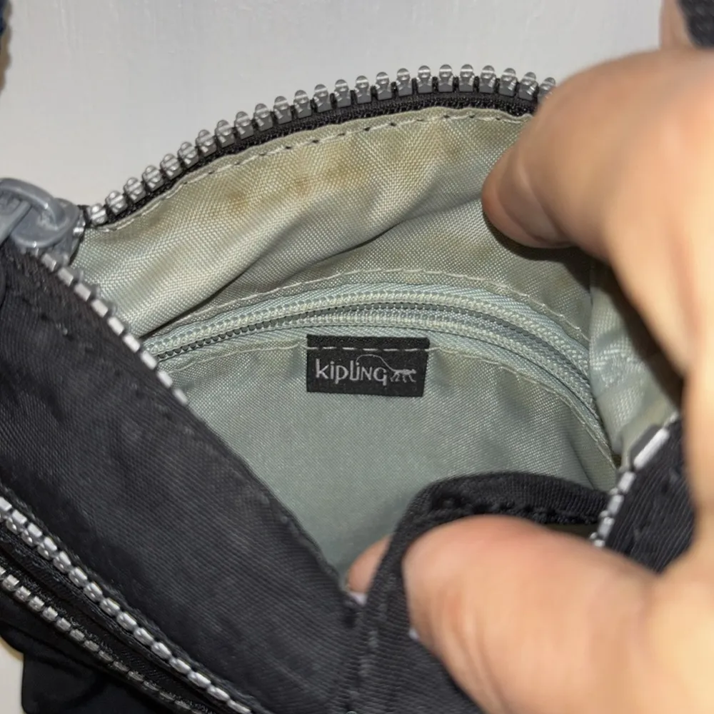 KIPLING BRAND KEIKO STYLE MINI BLACK NYLON DOUBLE ZIPPER CROSSBODY WITH STRAP - Image 7