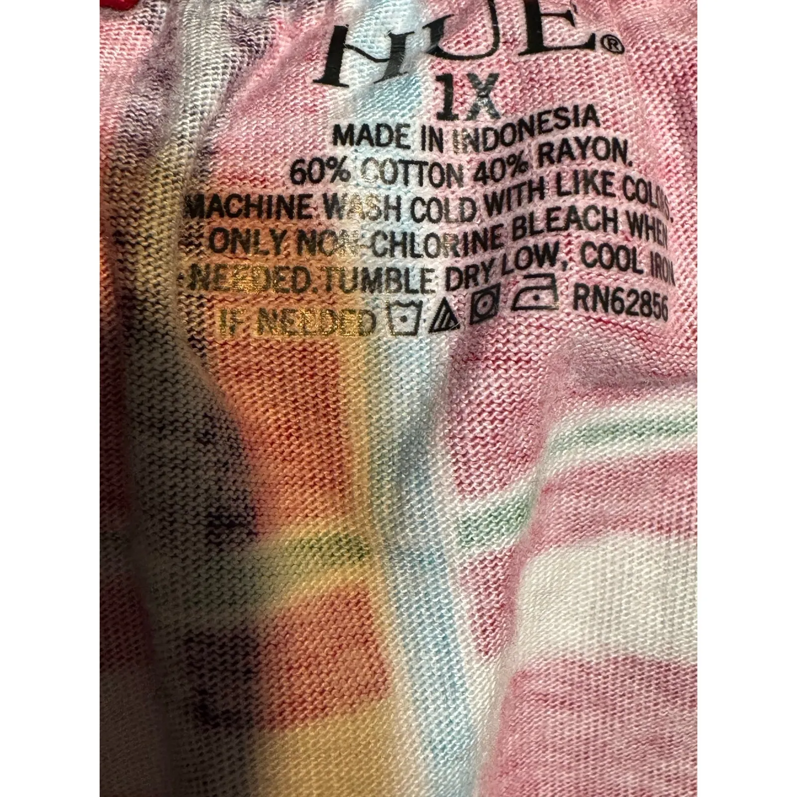 Hue Red & Blue Patterned Loungewear Pajama Pants Drawstring Waist 1X - Image 4