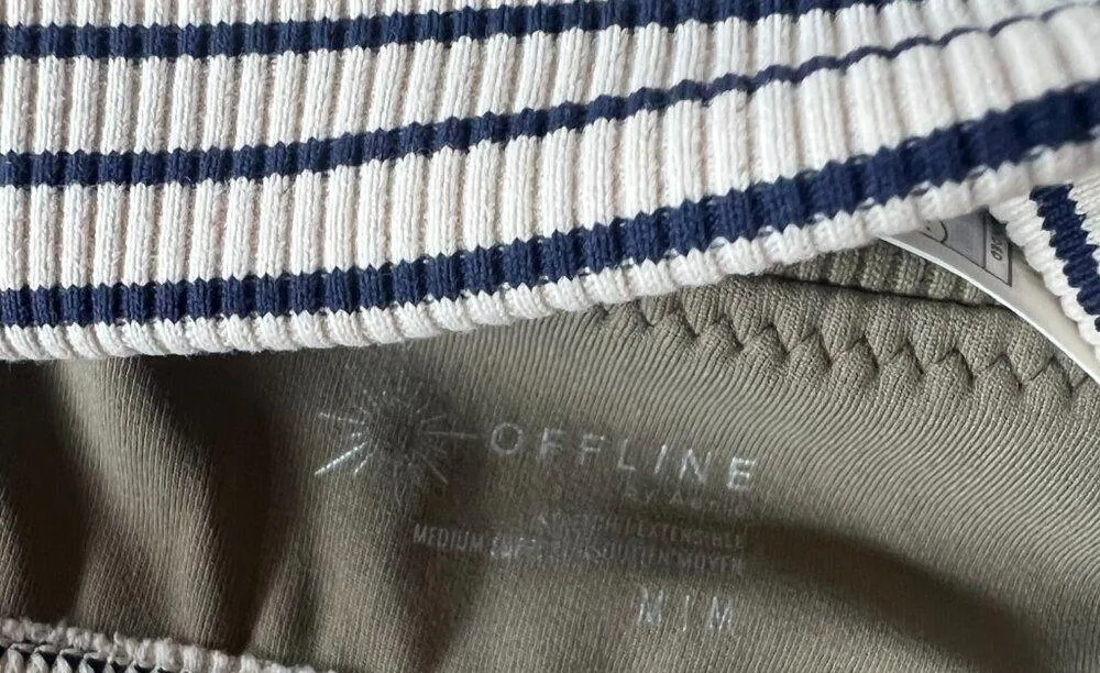 NWT  Offline Stretch Ribbed Medium Support Sports Bra Green Stripes Medium - Image 9