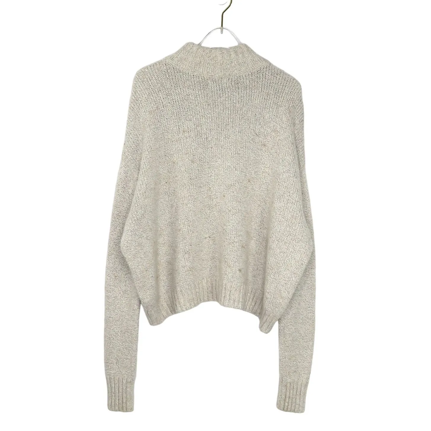 American Eagle Beige Turtleneck Sweater Medium Classic Knit Cozycore - Image 2