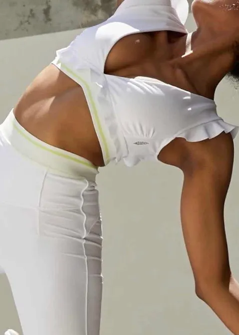 Free People Movement Ruffle Bra Small White - Image 2