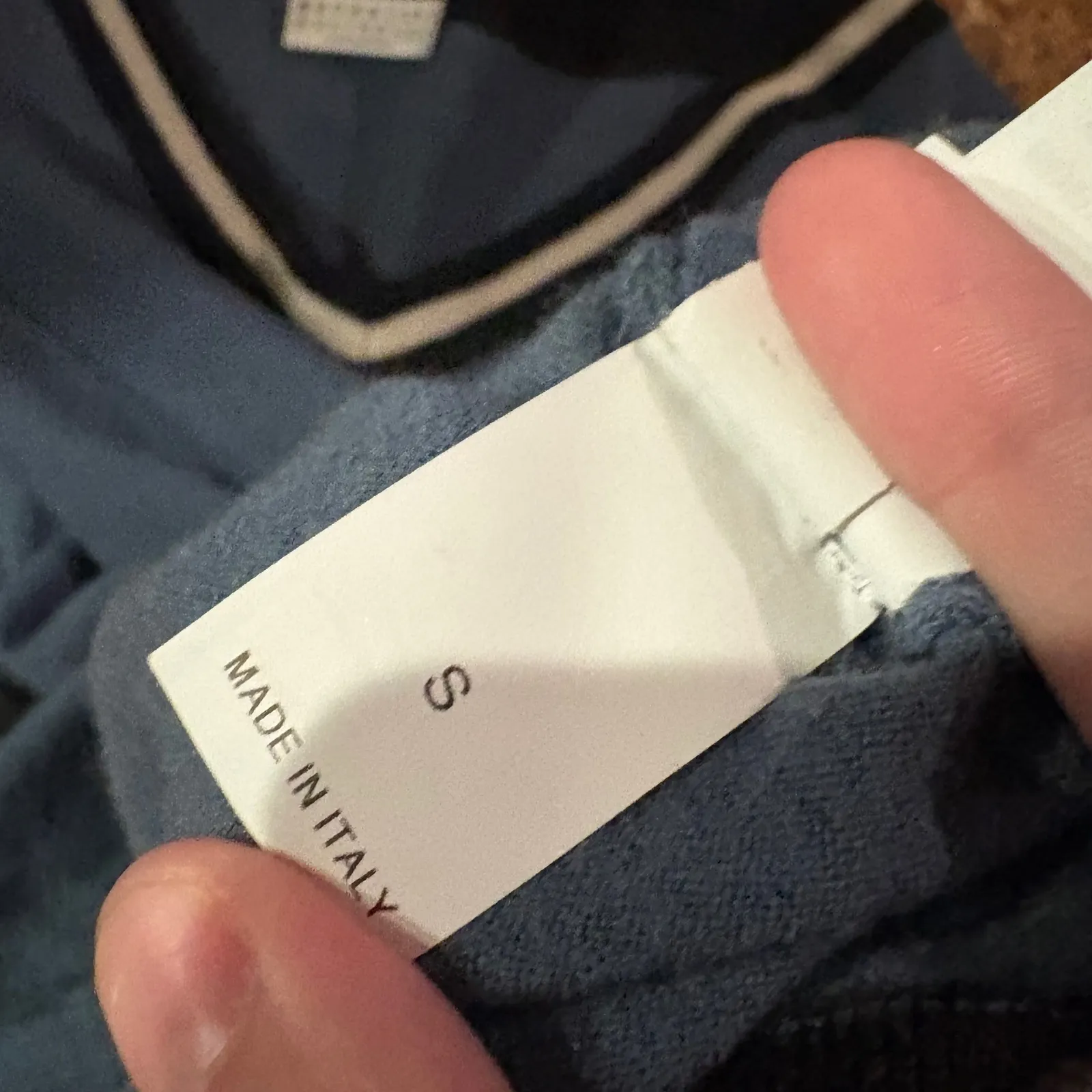 BRUNELLO CUCINELLI Blue Wool Cashmere Blend V-neck Sweater Size Small - Image 4